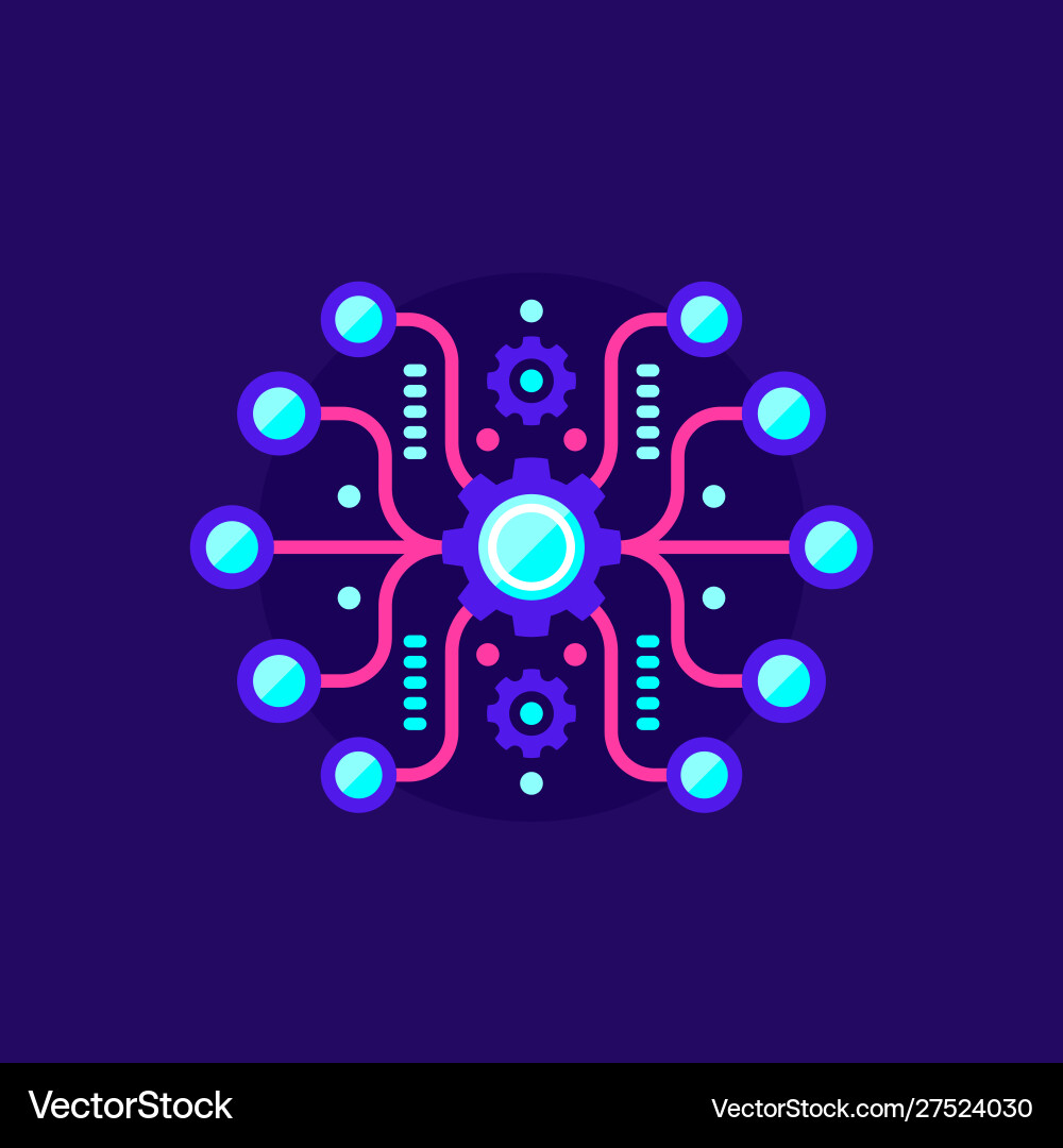 Software Integration Icon - System Automation vector image