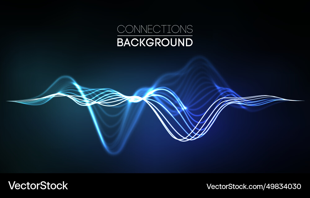 Sound wave audio abstract background network vector image