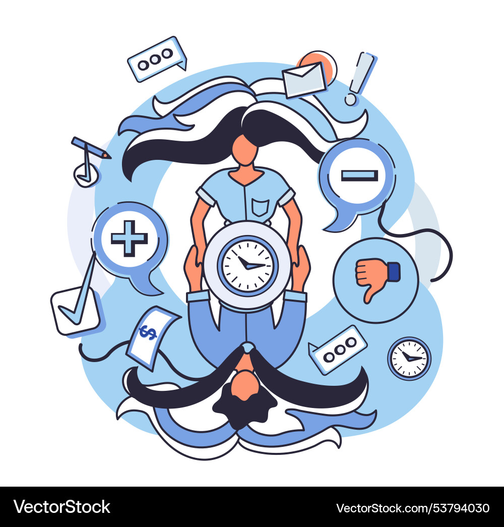 Visual representation of decision making and time vector image