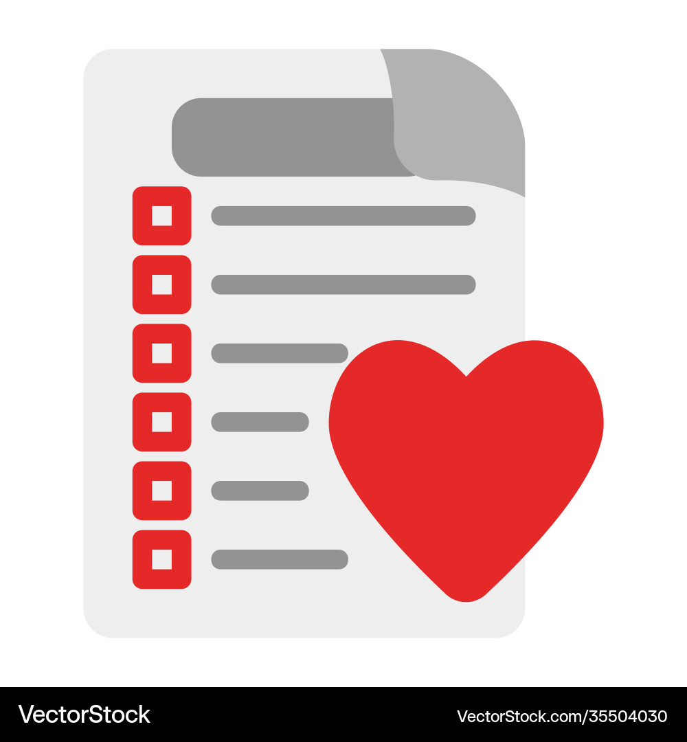 Wish list icon in flat style for any projects Wish list icon in flat style for any projects vector image