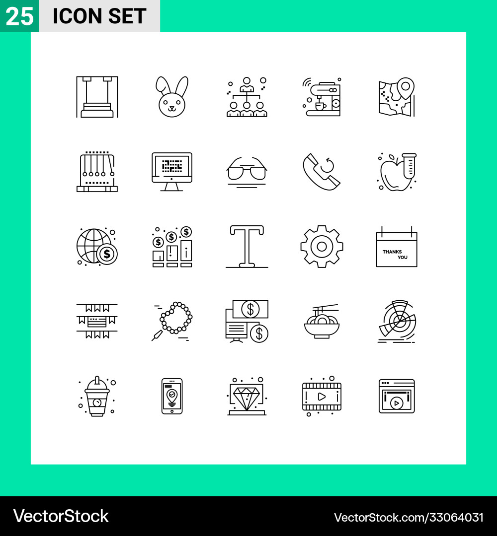 25 universal lines set for web and mobile Vector Image