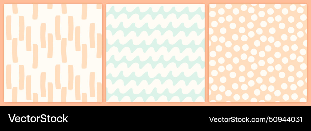 Abstract shapes seamless pattern set in a muted Vector Image