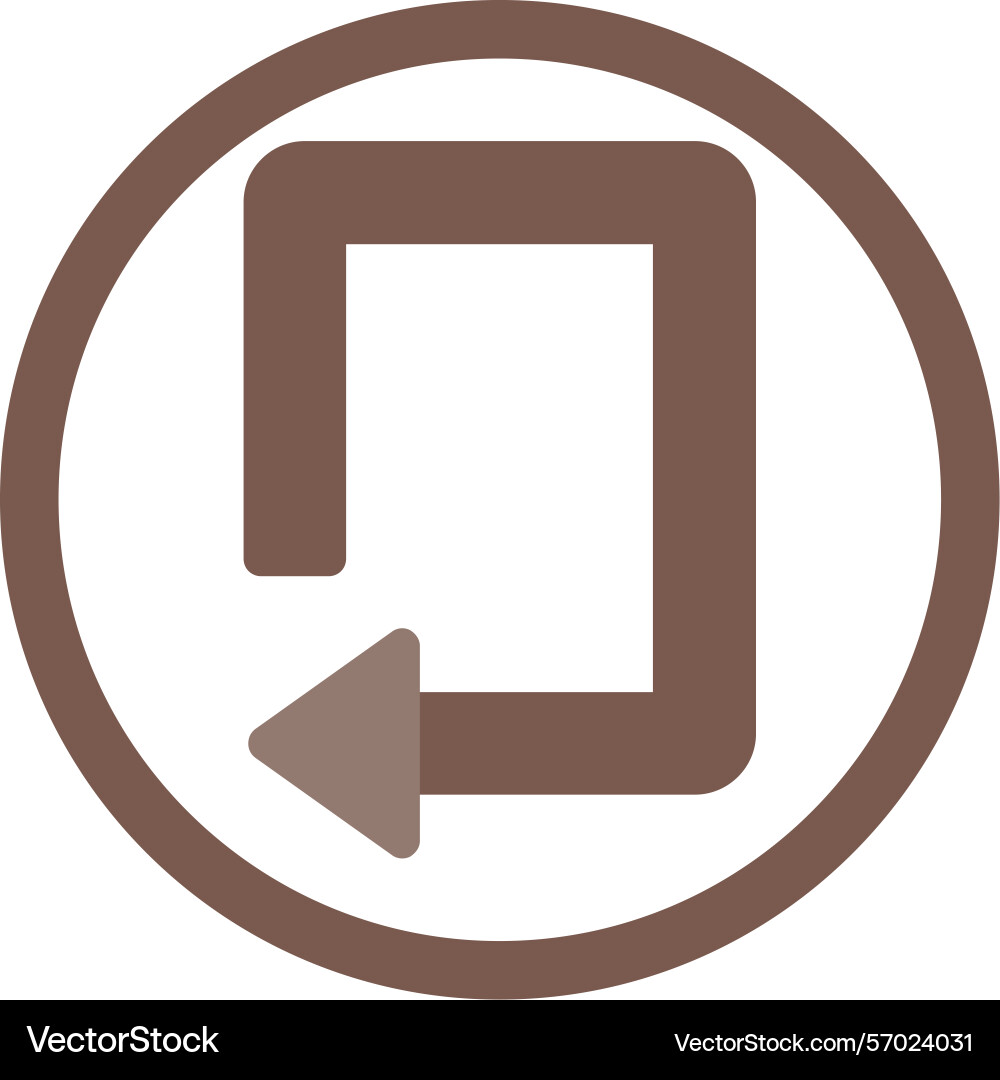 Arrow loop left flat style icon design Vector Image