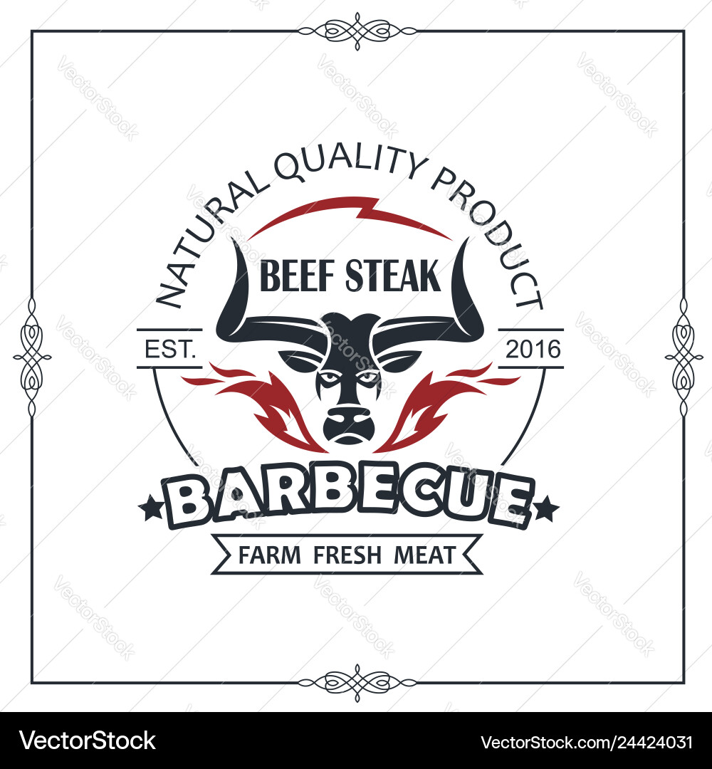 Barbecue grill emblem Barbecue grill emblem Vector Image