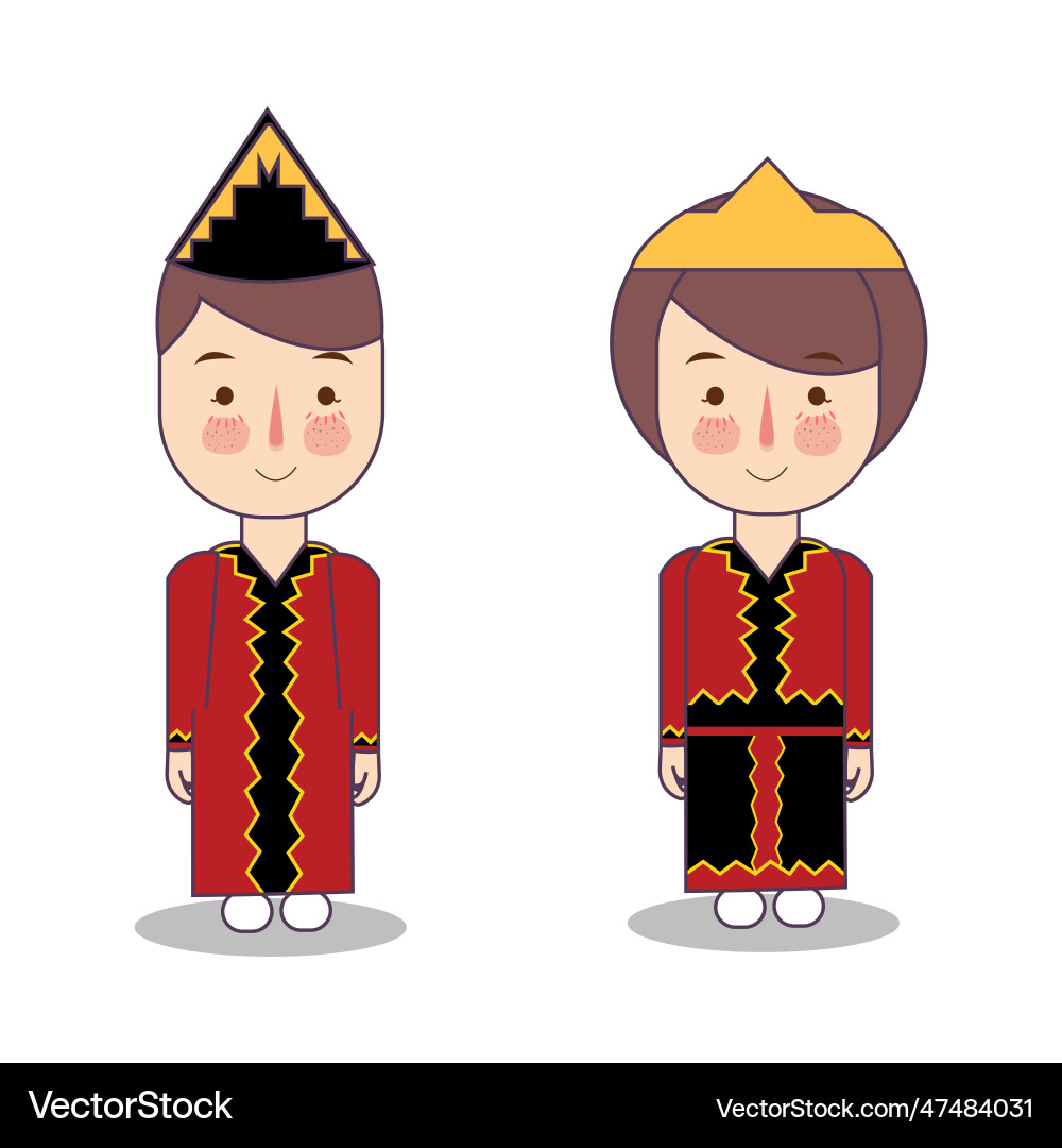 Baru oholu traditional dress native nias tribe Baru oholu traditional dress native nias tribe vector image