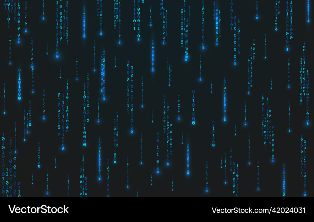 Binary matrix backdrop running luminous numbers Binary matrix backdrop running luminous numbers vector image