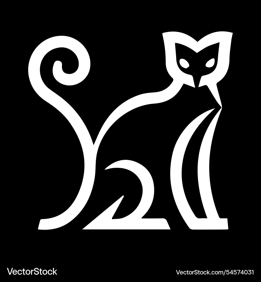 Cat silhouette image logo icon in white background Cat silhouette image logo icon in white background vector image