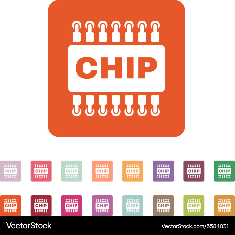 Chip icon microchip and microcircuit symbol vector image
