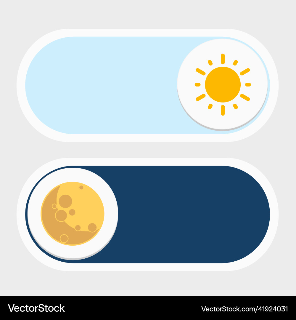 Concept of gadget interface switch to day Concept of gadget interface switch to day vector image