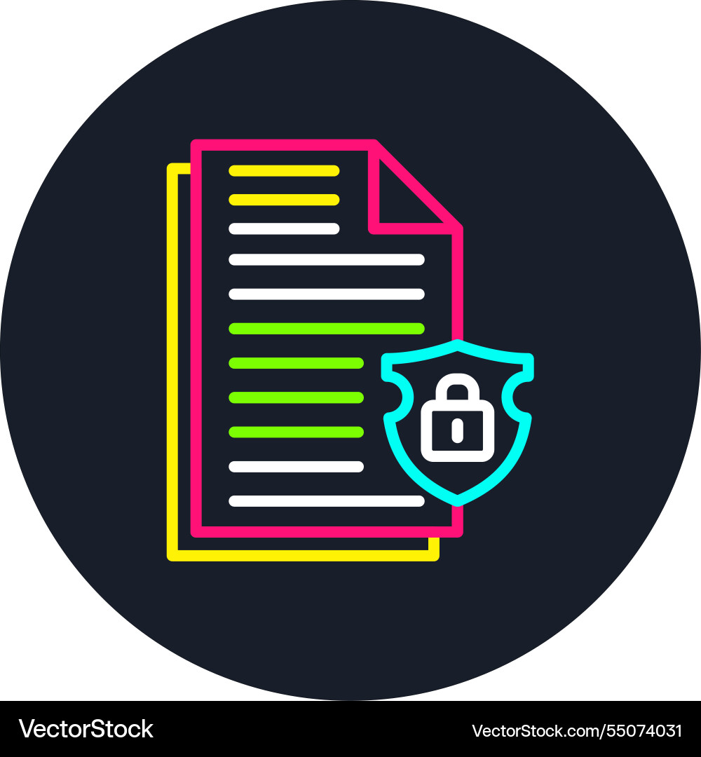 Data security line multi color icon Vector Image