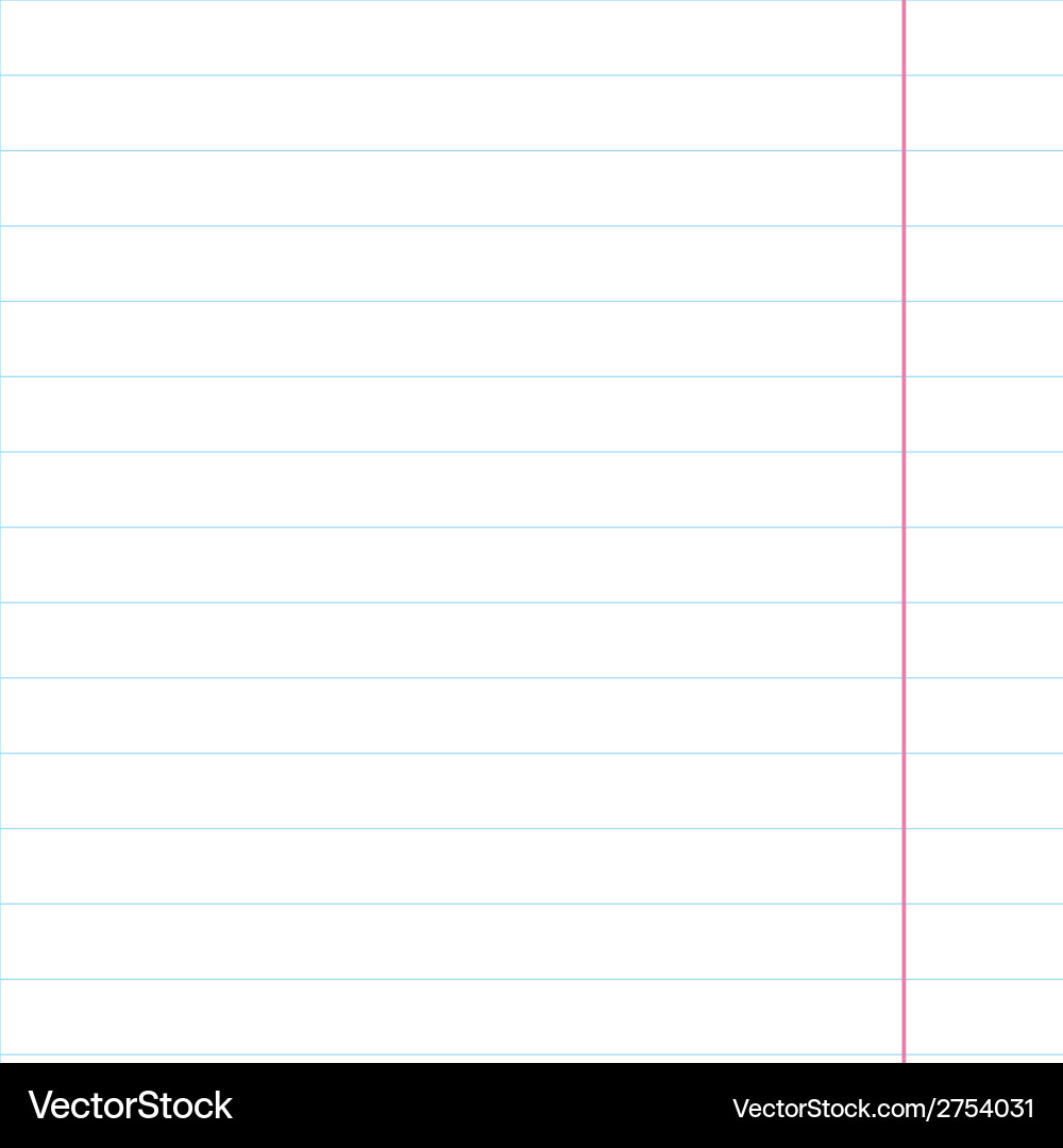 Exercise book in a ruler background for design vector image