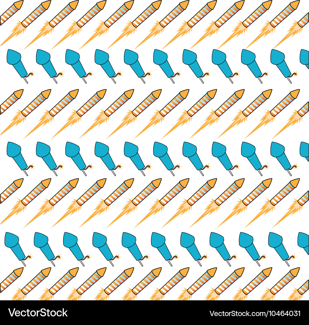 Flying firecracker pattern background Vector Image