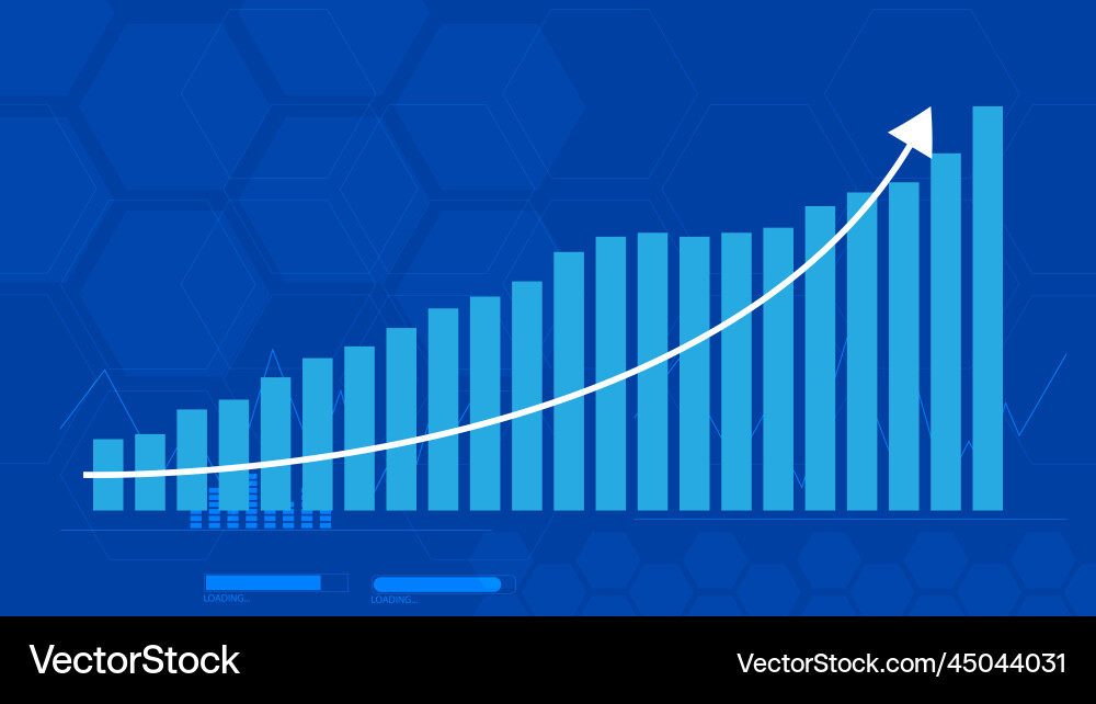 Growthing graph and modern computer virtual Vector Image