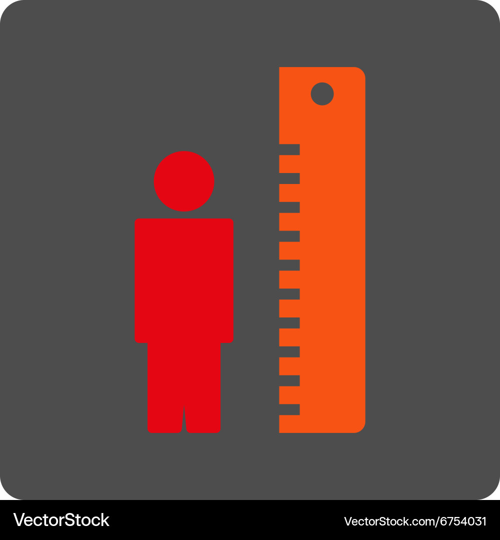 Height meter rounded square button vector image