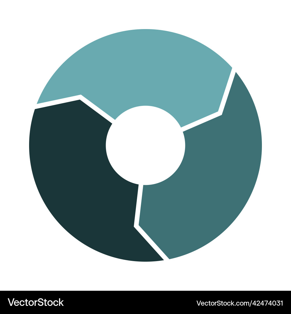 Lifecycle circulation icon with 3 arrows three vector image