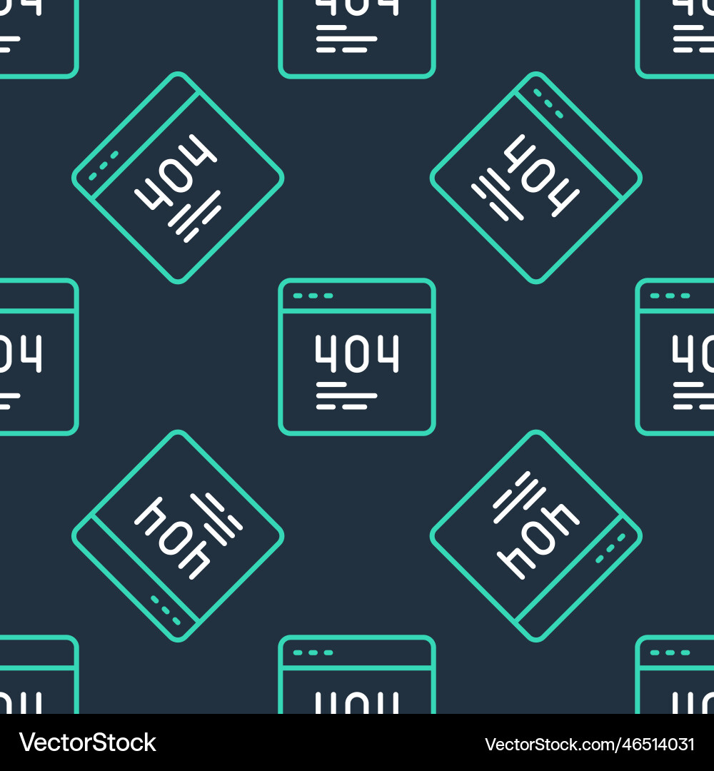 Line page with a 404 error icon isolated seamless vector image