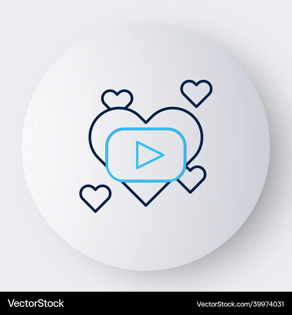Line romantic movie icon isolated on white Line romantic movie icon isolated on white vector image