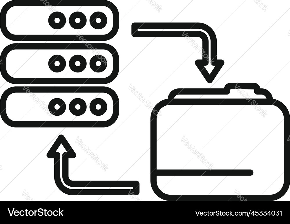 Network folder icon outline backup data Network folder icon outline backup data vector image