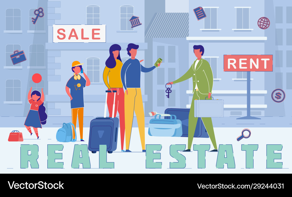 Real estate agency services word concept banner Real estate agency services word concept banner vector image