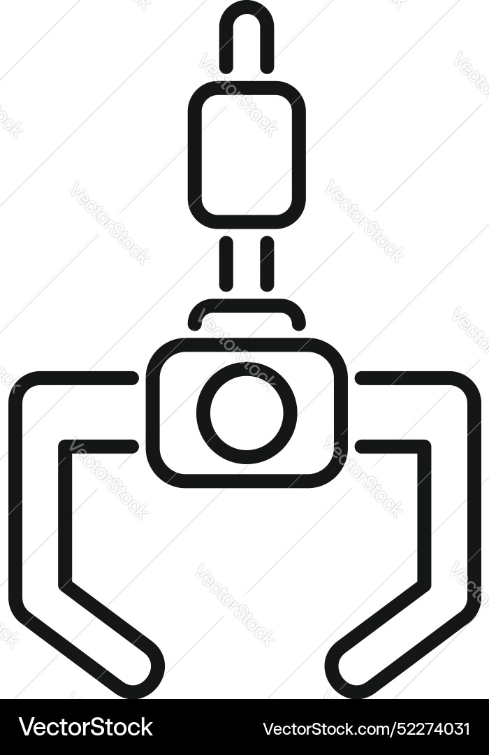Robotic arm gripper holding object with sensors vector image
