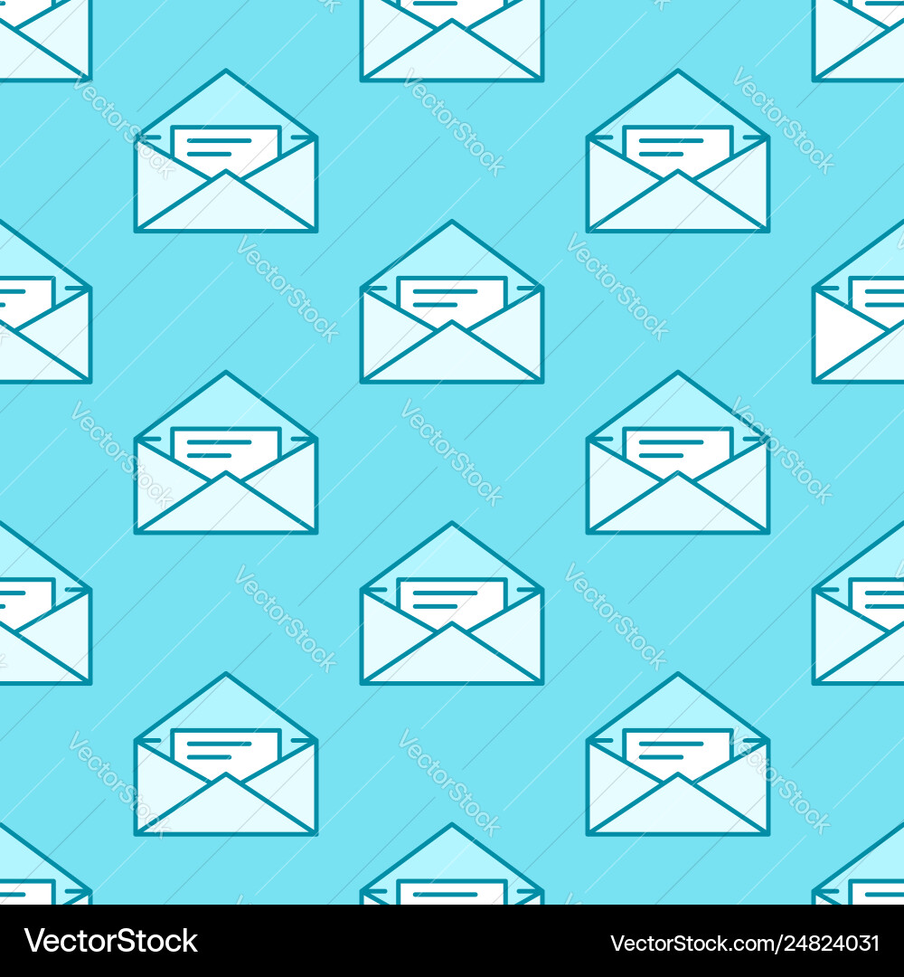Seamless pattern with envelopes flat line icons Seamless pattern with envelopes flat line icons vector image