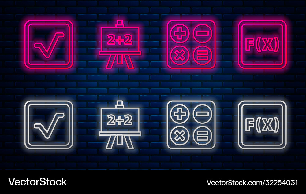 Set line calculator square root open book Vector Image