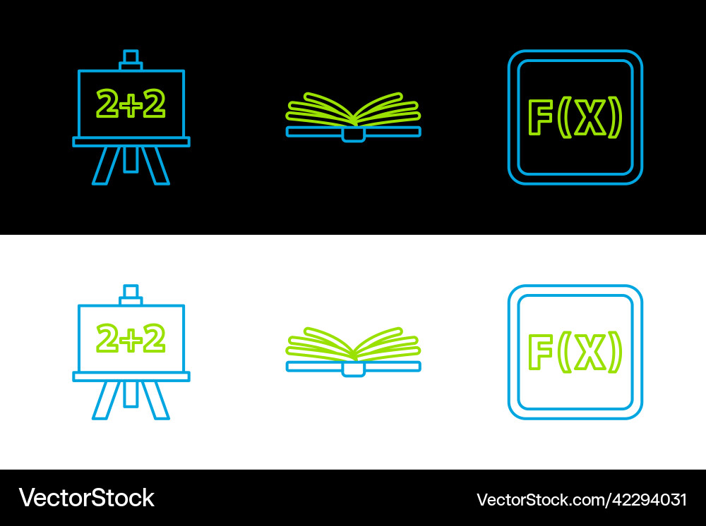Set line function mathematical symbol chalkboard Set line function mathematical symbol chalkboard Vector Image