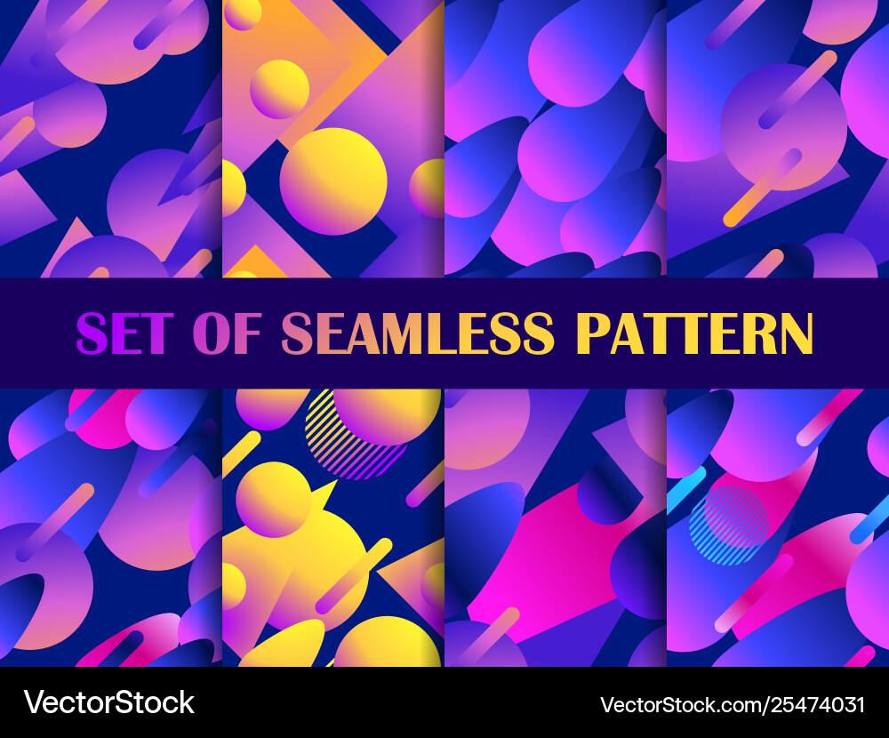 Set seamless pattern with colorful liquid Set seamless pattern with colorful liquid vector image