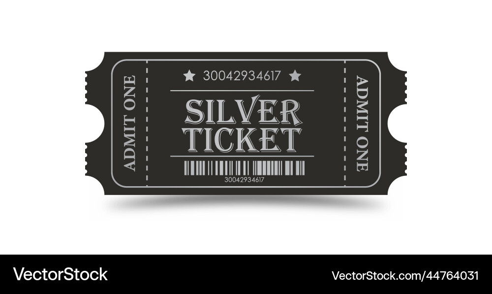 Silver ticket for websites applications cinemas Silver ticket for websites applications cinemas vector image