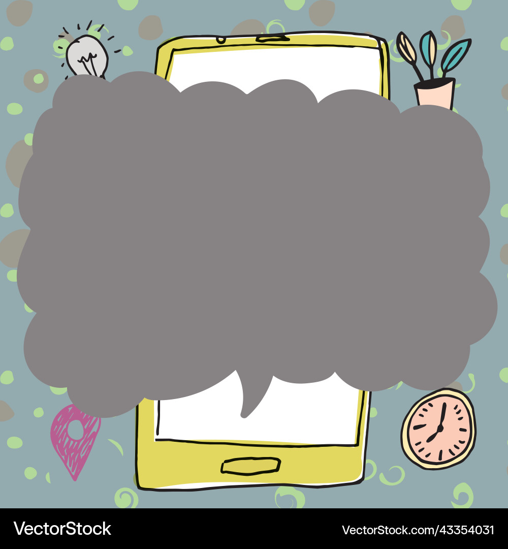 Speech bubble with important message above mobile Vector Image