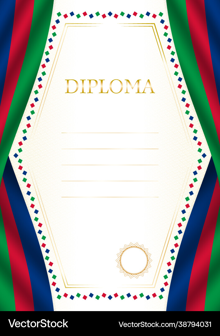 Vertical frame and border with namibia flag Vertical frame and border with namibia flag vector image