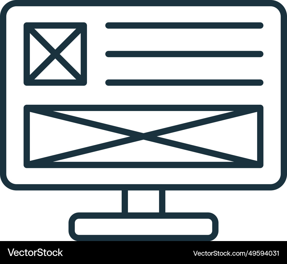 Wireframing icon monochrome simple sign from app Wireframing icon monochrome simple sign from app vector image