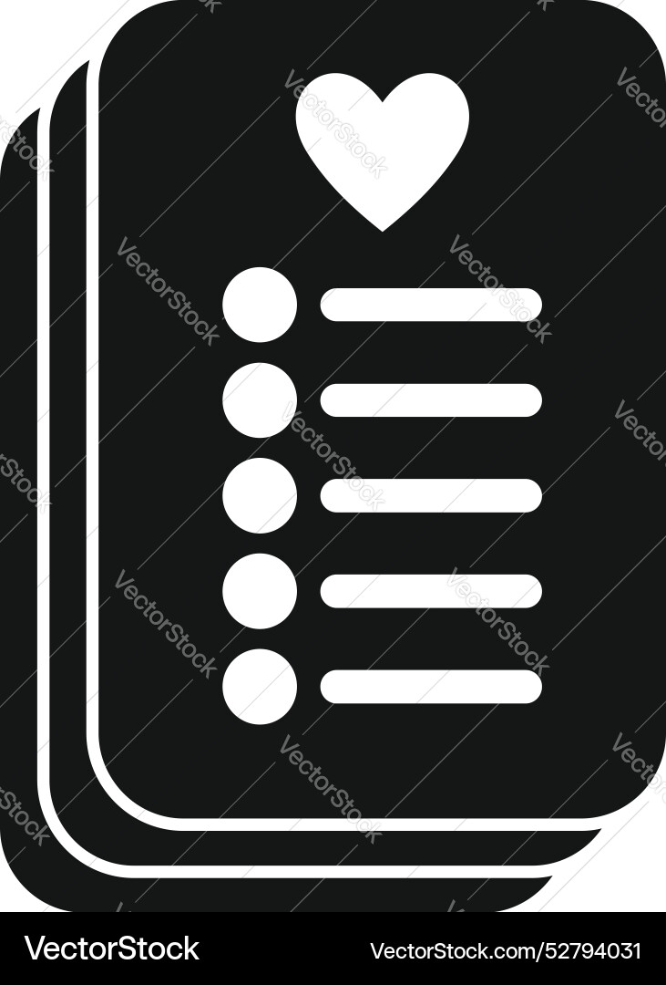 Wish list icon showing desired items Wish list icon showing desired items vector image