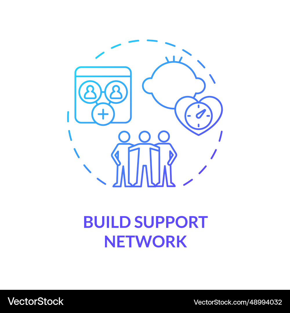2d gradient icon build support network concept 2d gradient icon build support network concept vector image