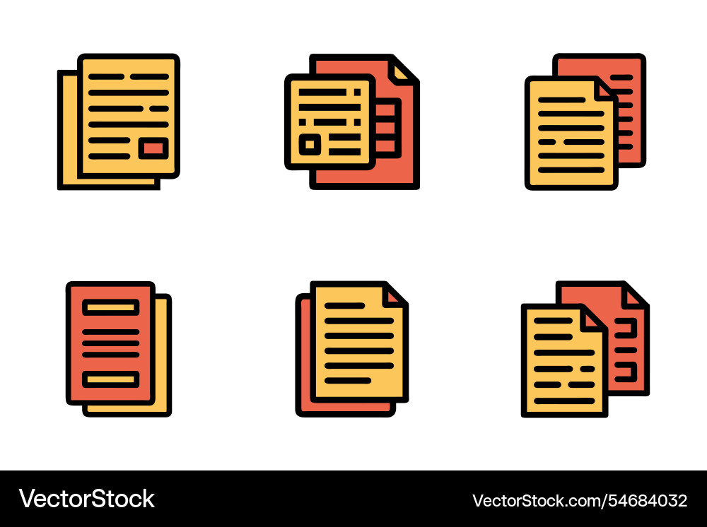 Art style document icon bundle set design Art style document icon bundle set design Vector Image