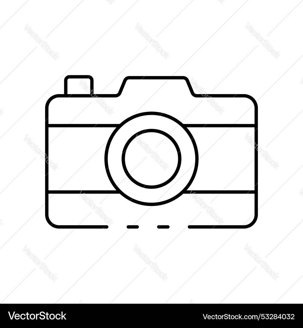 Camera icon outline style design isolated Camera icon outline style design isolated vector image