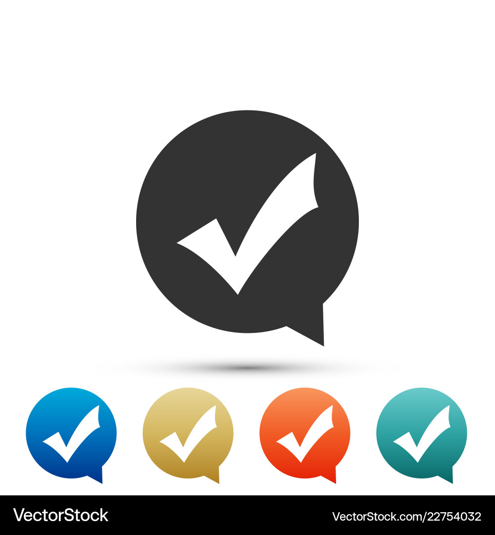Check mark in circle icon choice button sign Check mark in circle icon choice button sign vector image