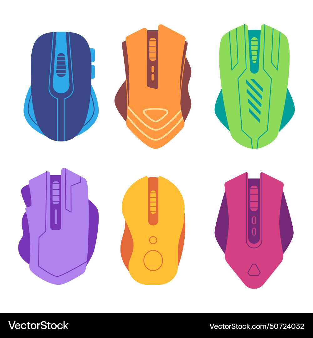 Colorful mouse device controller computer Colorful mouse device controller computer vector image