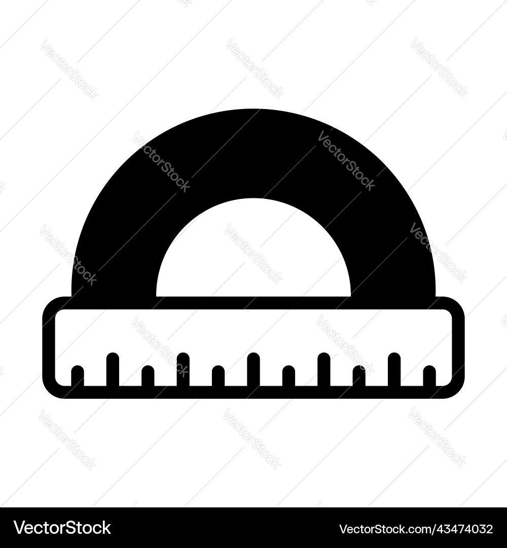 Curve ruler icon isolated on white background Vector Image
