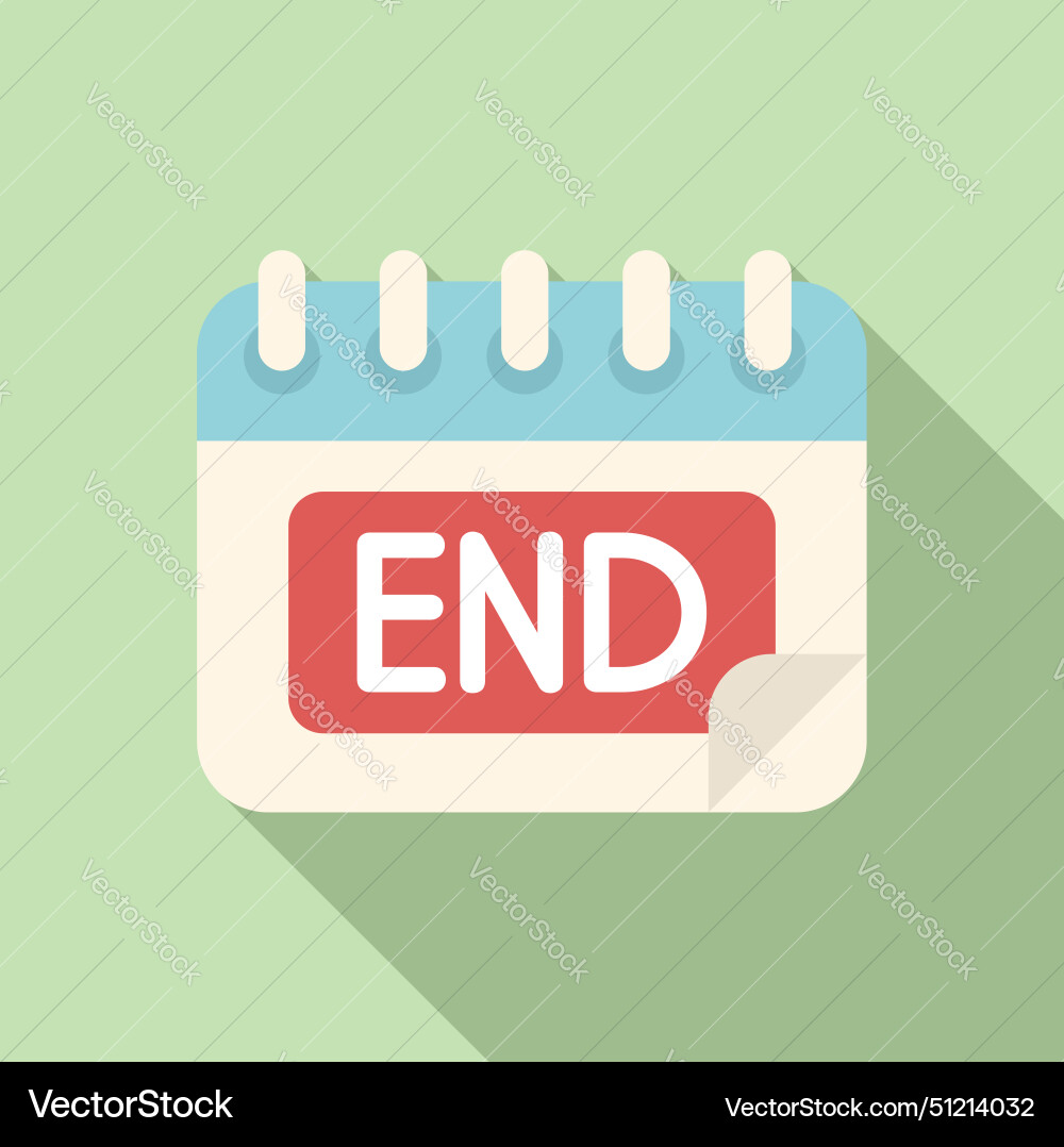 End calendar duration icon flat date life Vector Image