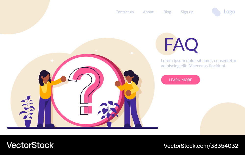 Faq frequently asked questions technical support vector image