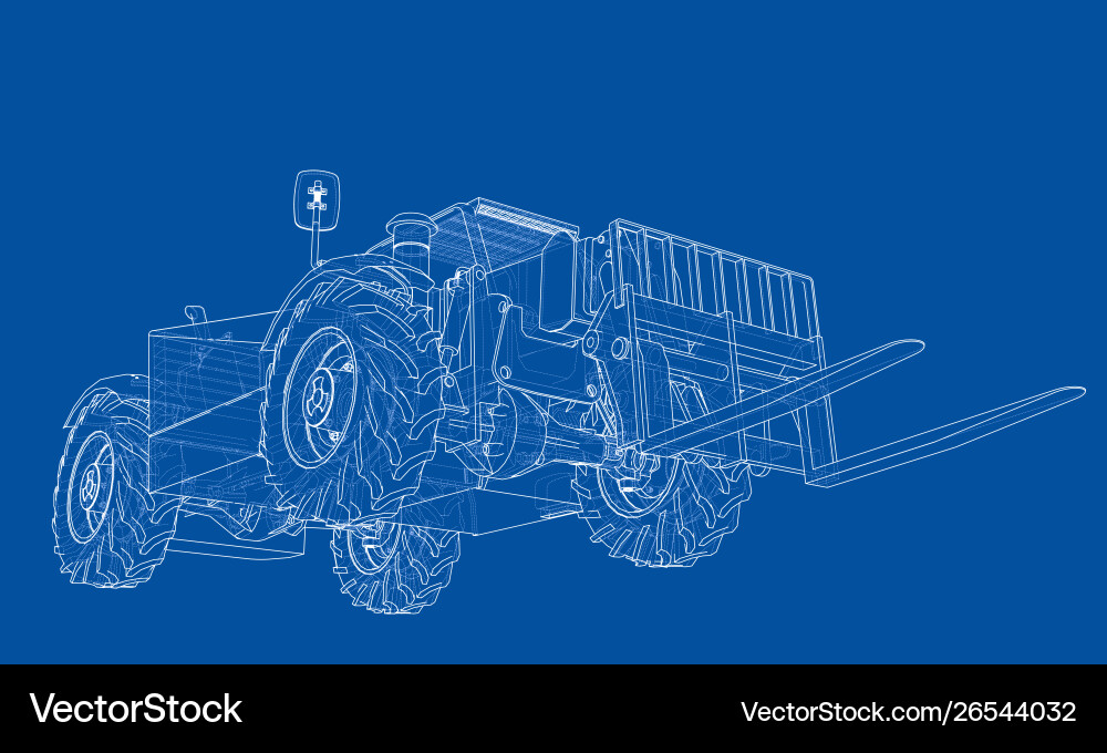 Forklift concept rendering 3d vector image