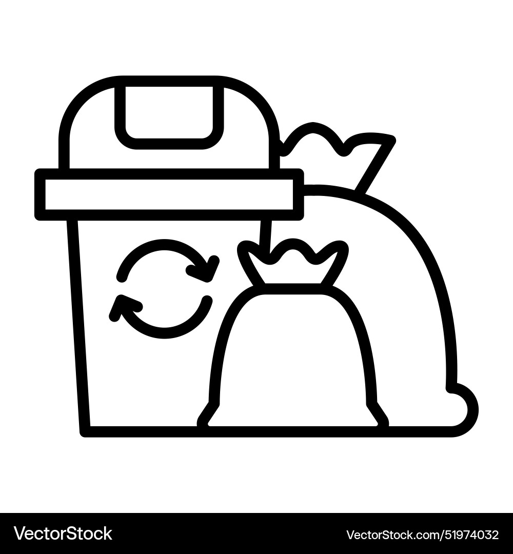 Garbage icon in thin line style graphic design Vector Image