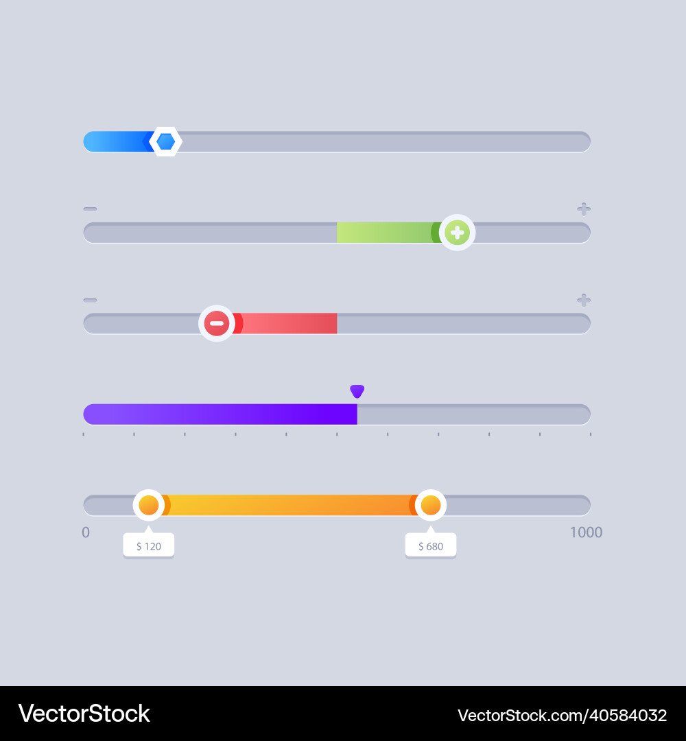 Gradient Slider Set vector image