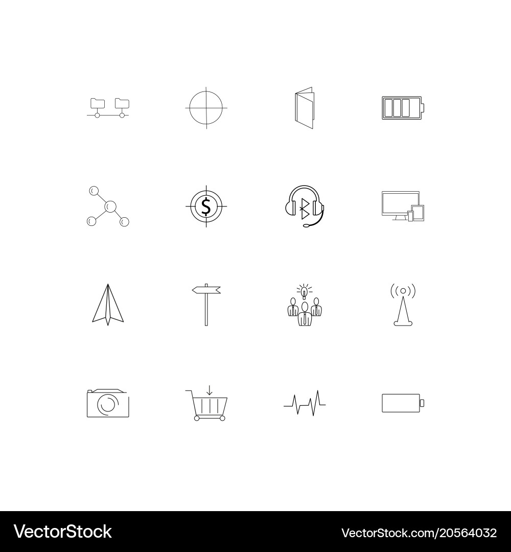 Internet of things simple linear icons set vector image
