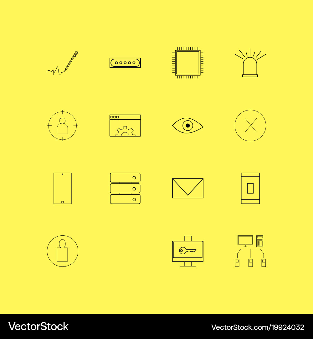 Internet technologies linear icon set simple vector image