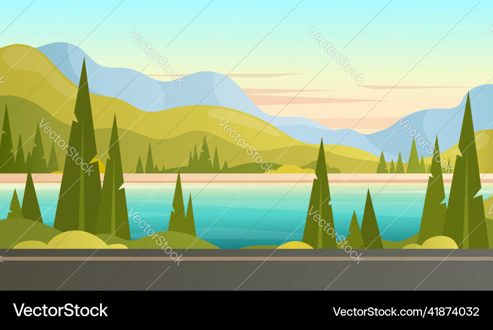 Mountain landscape Royalty Free Vector Image - VectorStock
