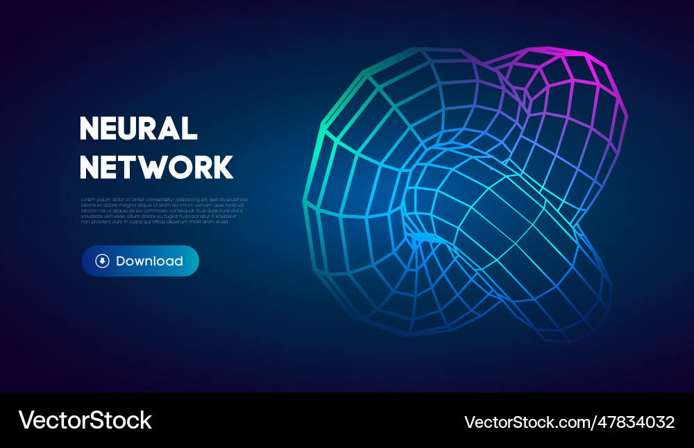 Neural network abstract technology science Neural network abstract technology science vector image