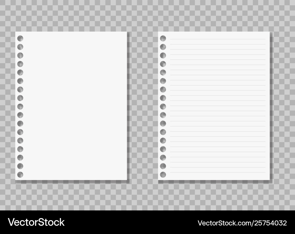 Notepad sheet realistic notes Vector Image