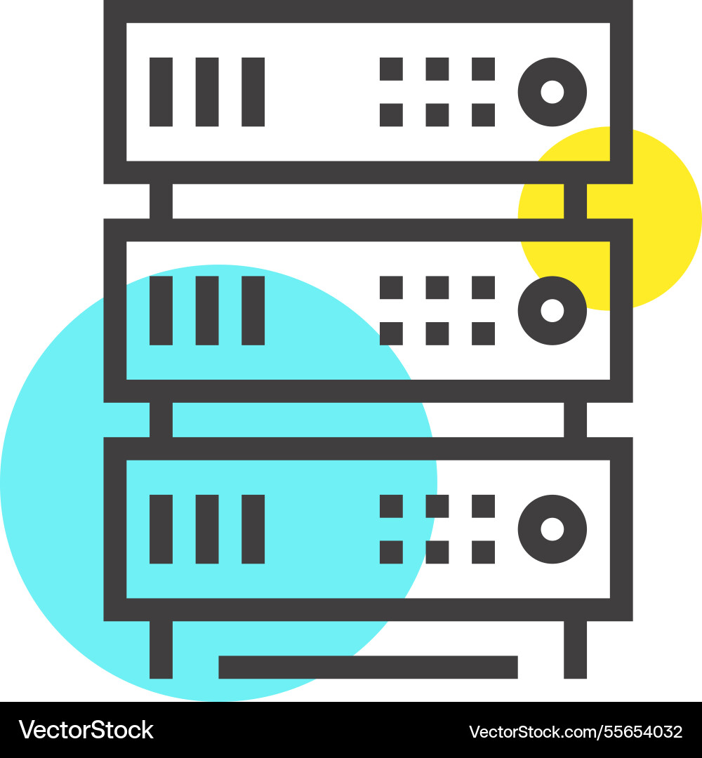 Server rack flat line web icon concept Server rack flat line web icon concept Vector Image
